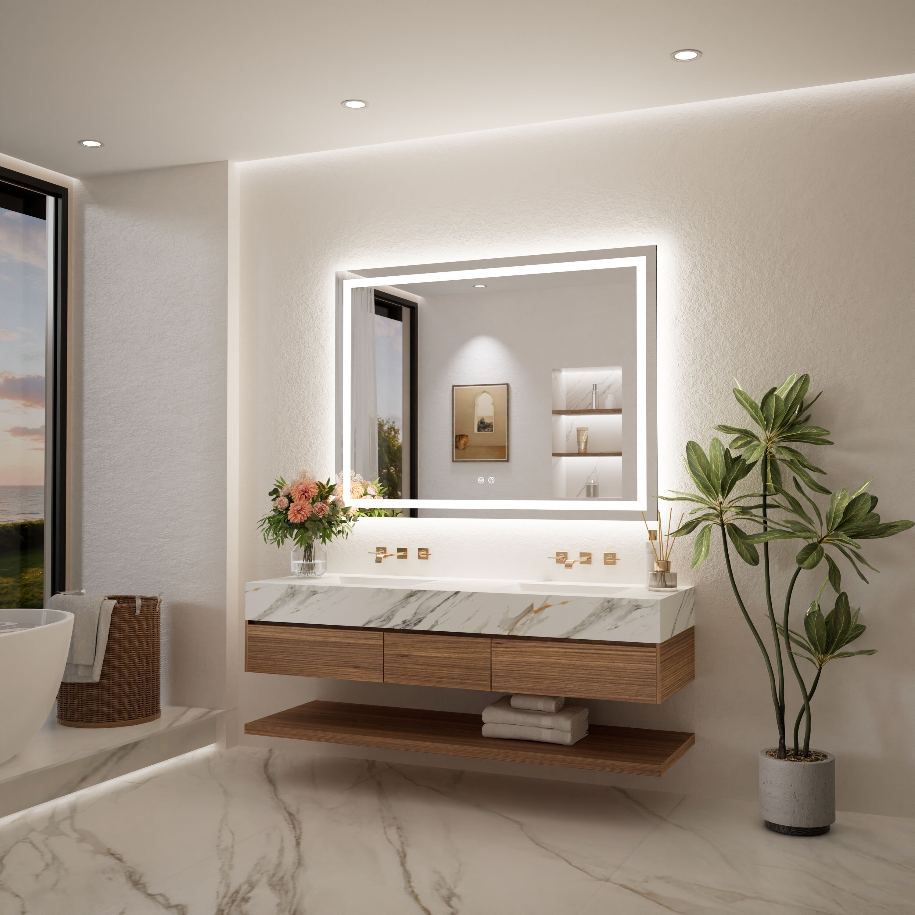 TETOTE LW-TE-BM54-12191F Framed-Bath-Mirrors - View #2