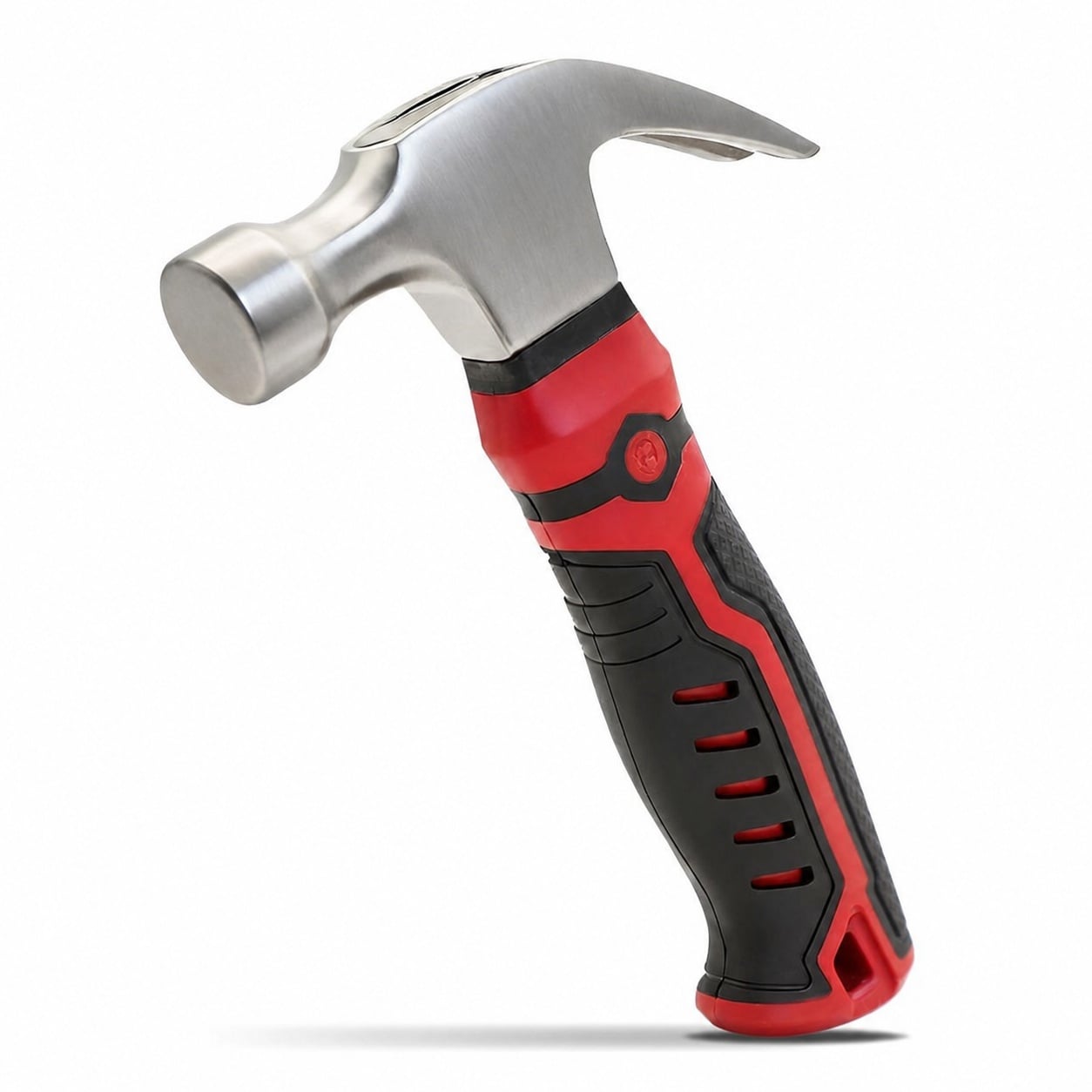 Linder Group Inc Small claw hammer 12oz steel head rubber handle compact size for picture hanging woodworking DIY home repairs camping stakes nail removal