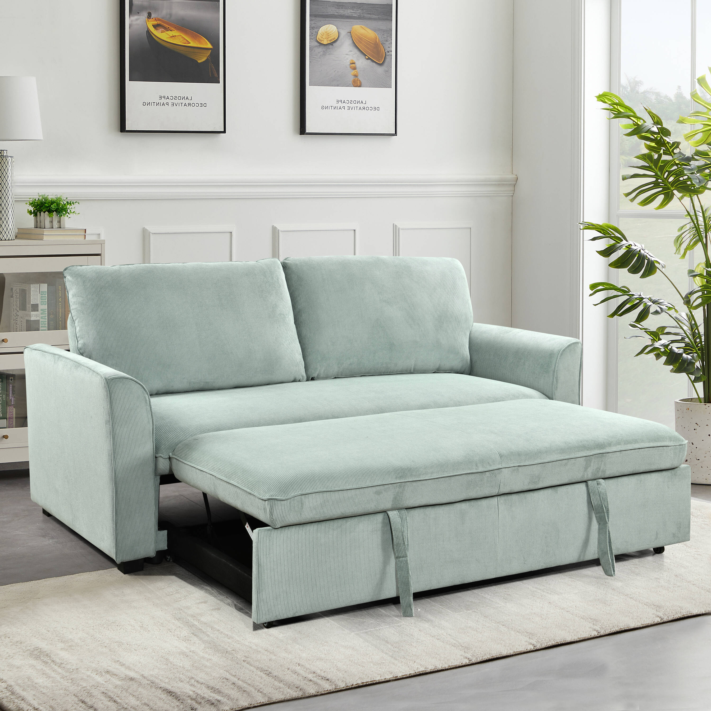 Mondawe M0-N7S340E 78-in Modern Light Green Loveseat
