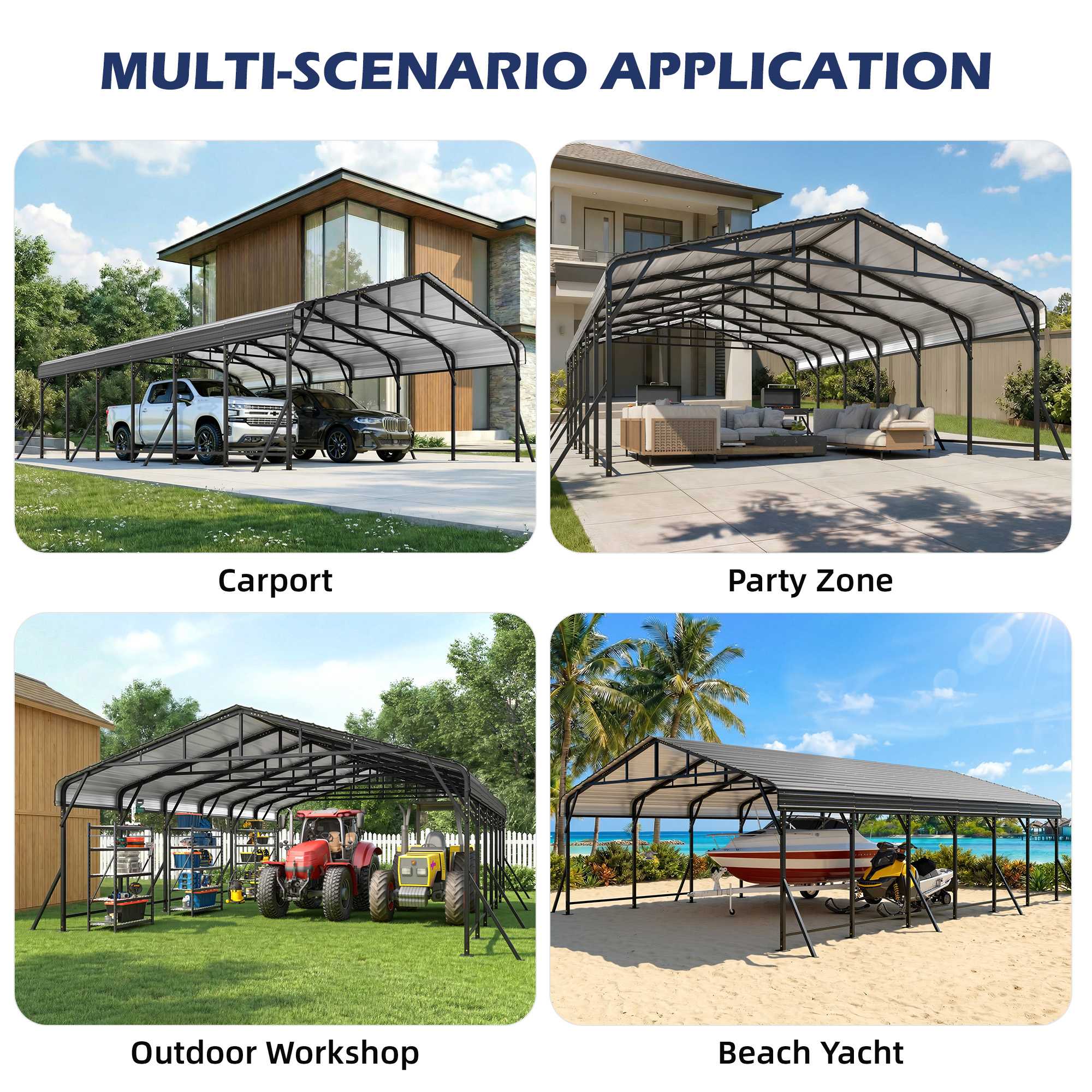 U-HOMY YY-289GY-OT Carport-Covers - View #5