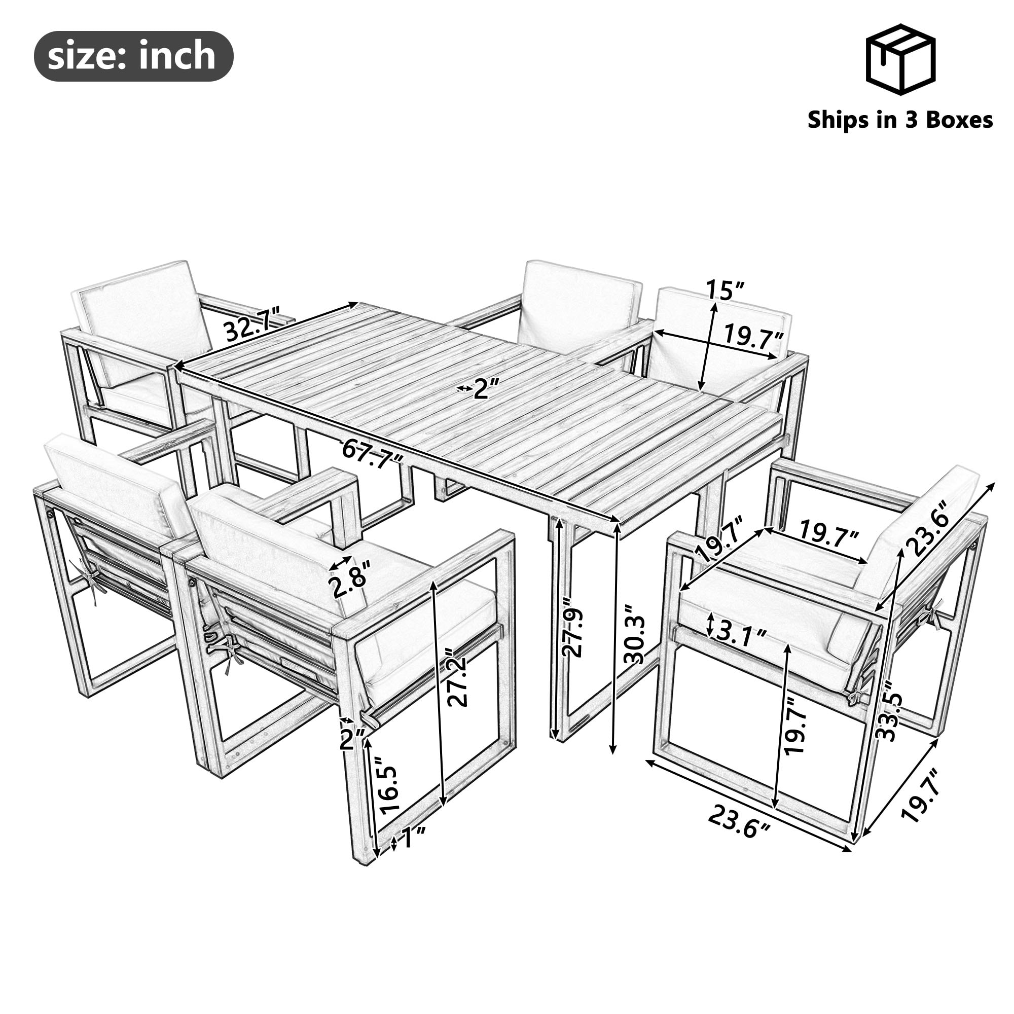 SINOFURN SYA020341BG Patio-Dining-Sets - View #8