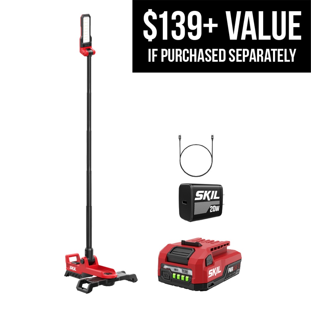 SKIL LH2500D-10 2500 -Lumens LED Battery-operated Rechargeable Stand Work Light
