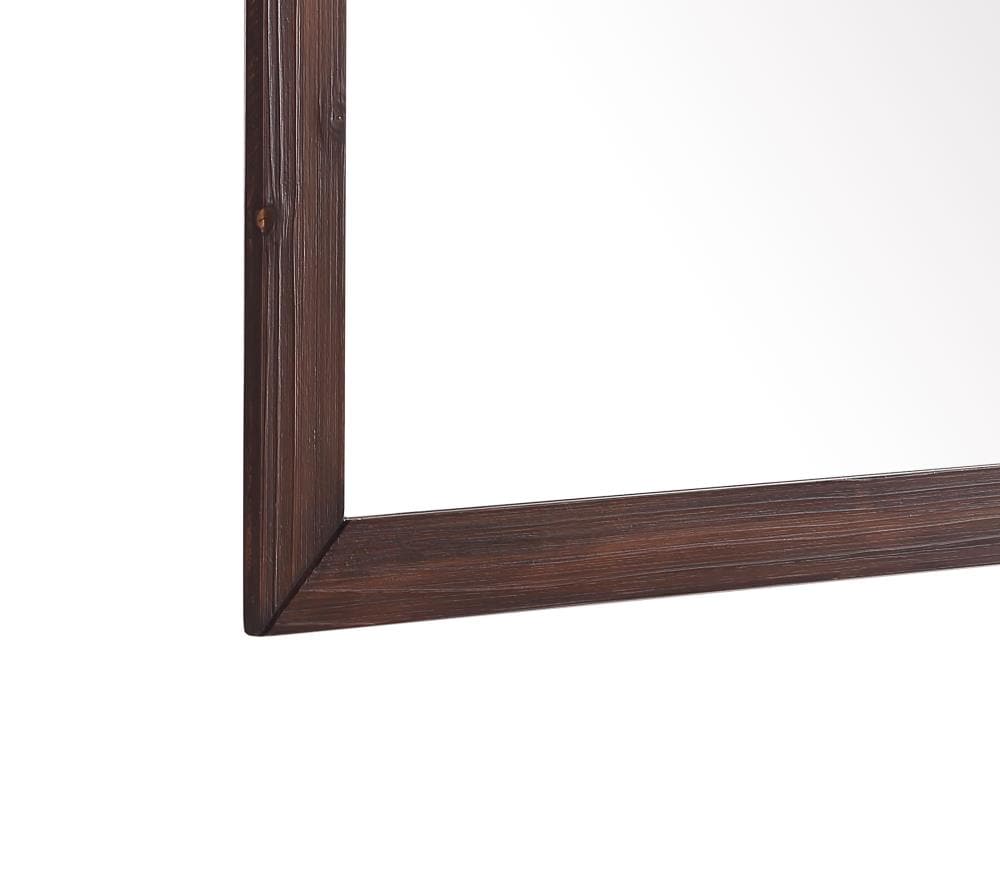 SUPREME WOOD Shasta 45.7-in x 31.5-in Wooden Brown Bathroom Vanity Mirror  in the Bathroom Mirrors department at