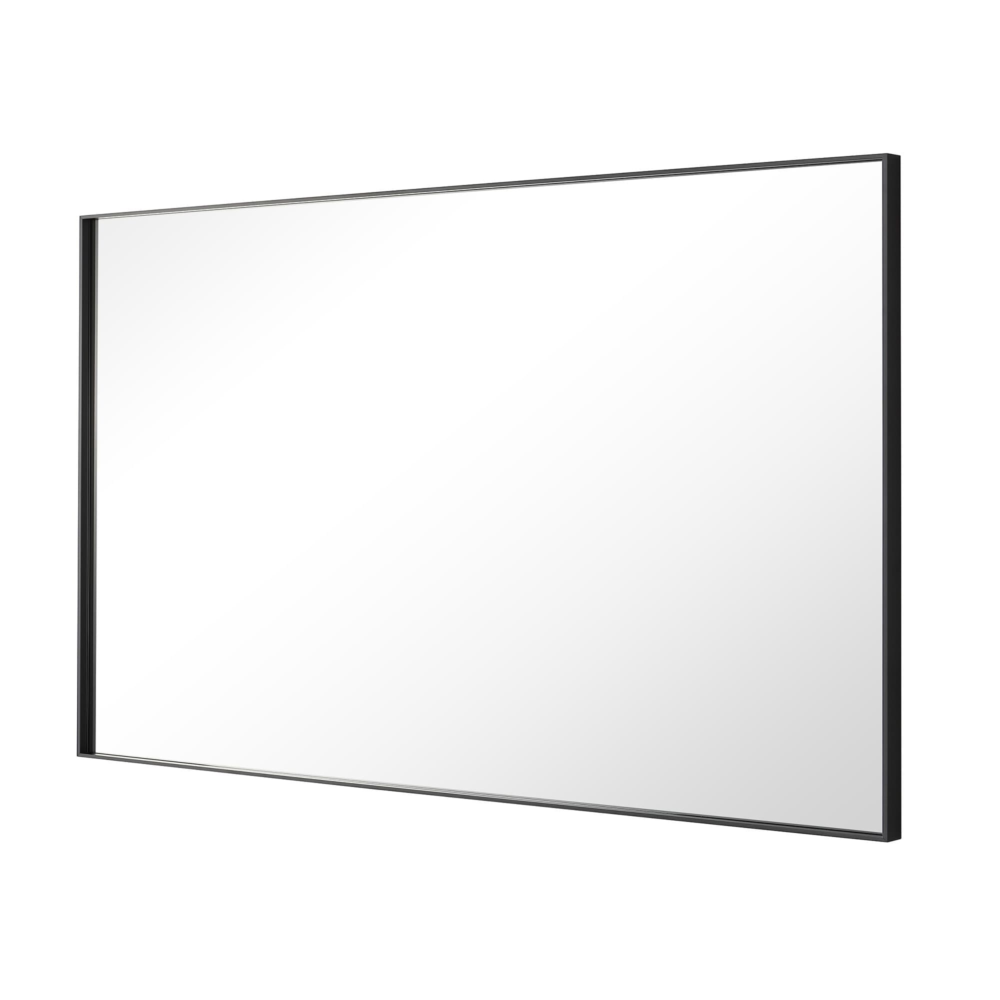 Modern Black Aluminum Framed Rectangular Bathroom Vanity Mirror