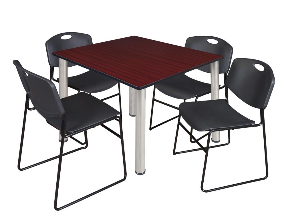 Regency TB4848MHBPCM44BK Breakroom Brown 4-Person Training Table (48-in W x 29-in H)