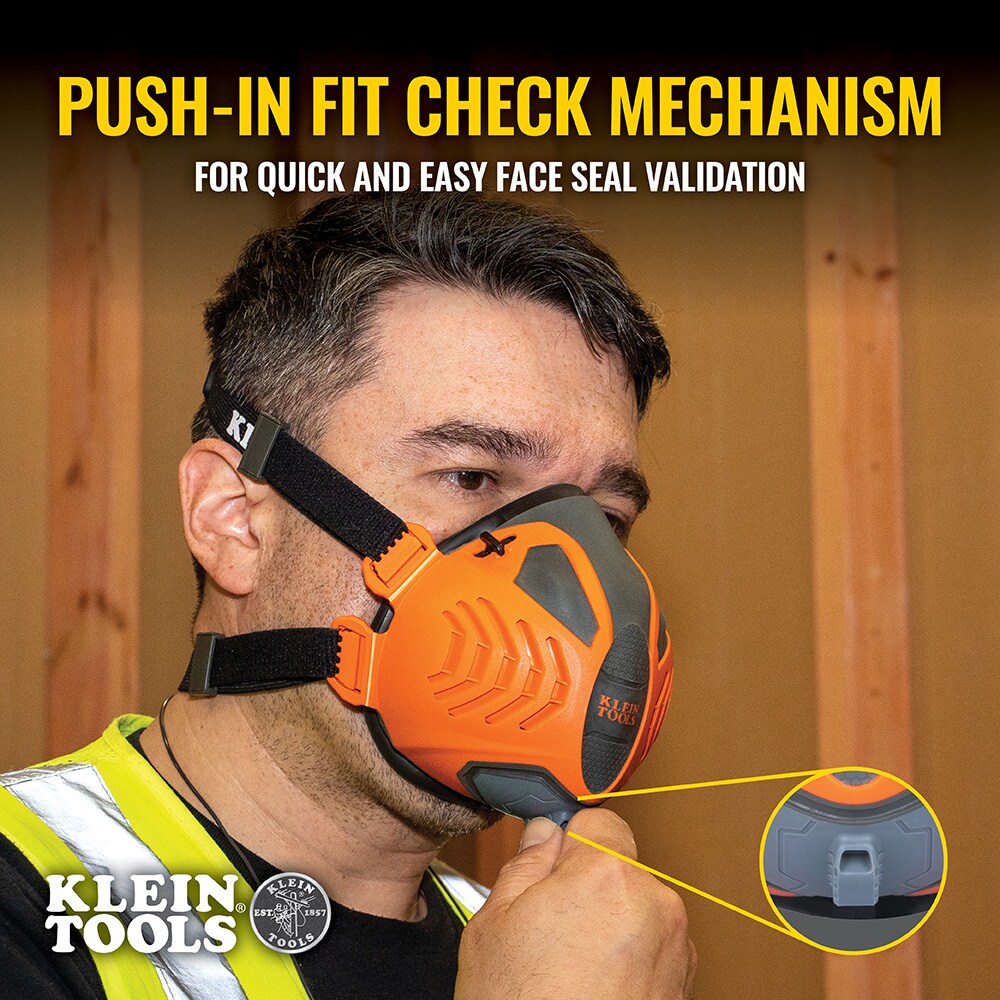 Klein Tools Orange Reusable P100 Adult Medium All-purpose Half Face Respirator