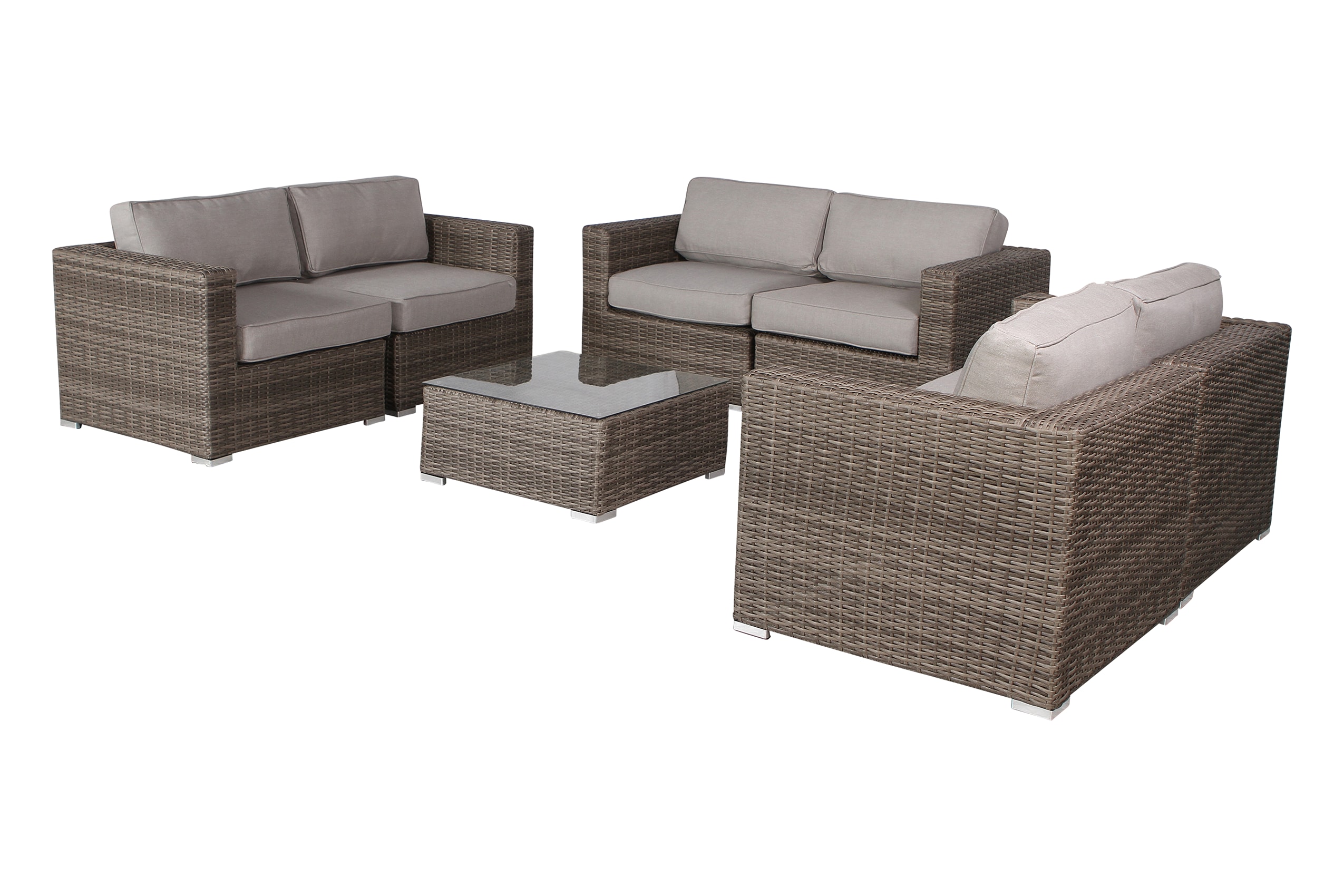 Living Source International LSI 7 Piece Rattan Sectional Seating Group ...