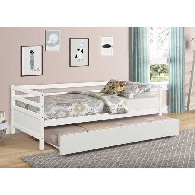 Casainc Twin Trundle Bed With Storage, White Twin Trundle Bed With Drawers