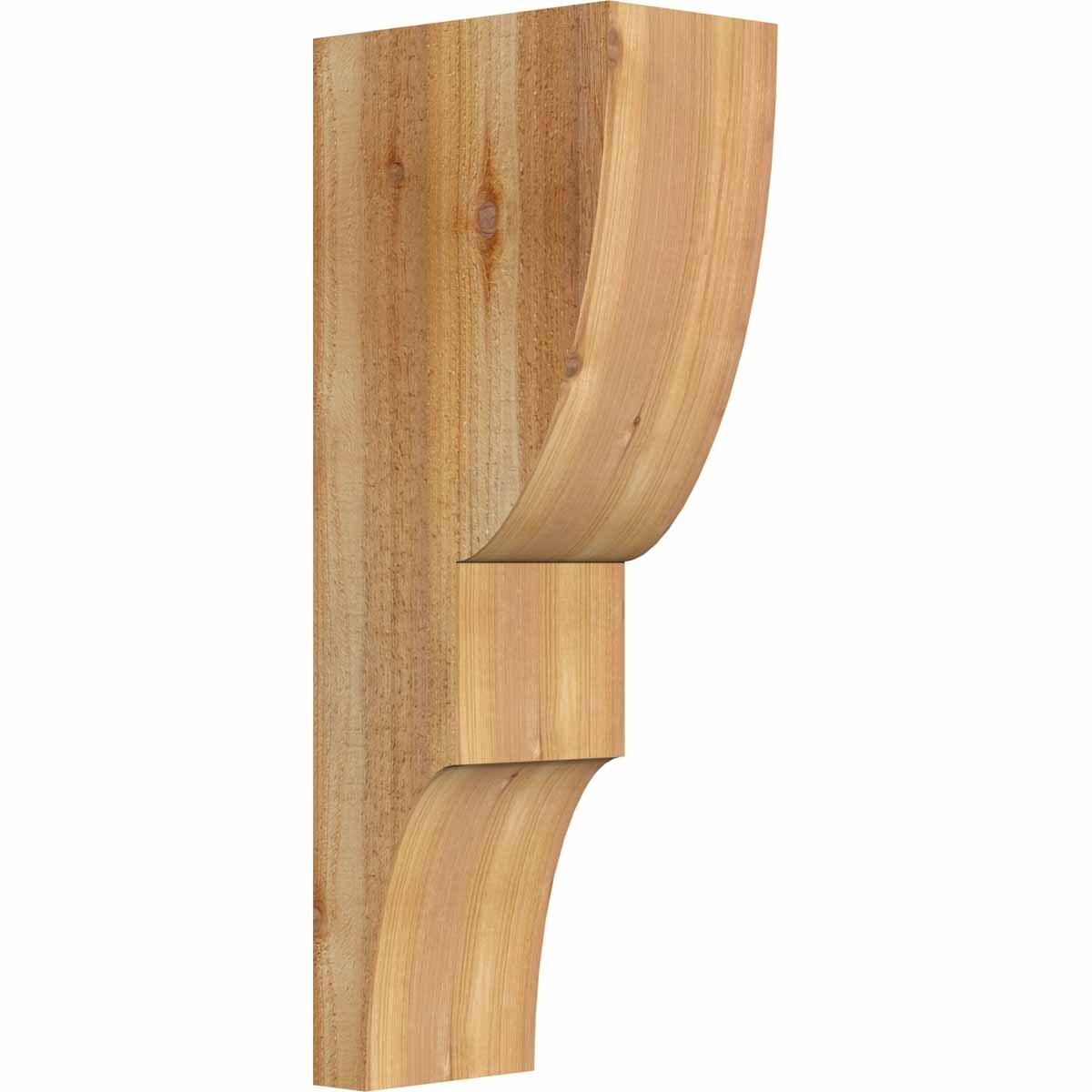 Ekena Millwork COR06X10X26RID00RWR 6-in x 10-in x 26-in Ridgewood Unfinished Western red cedar Wood Paintable/Stainable Corbel