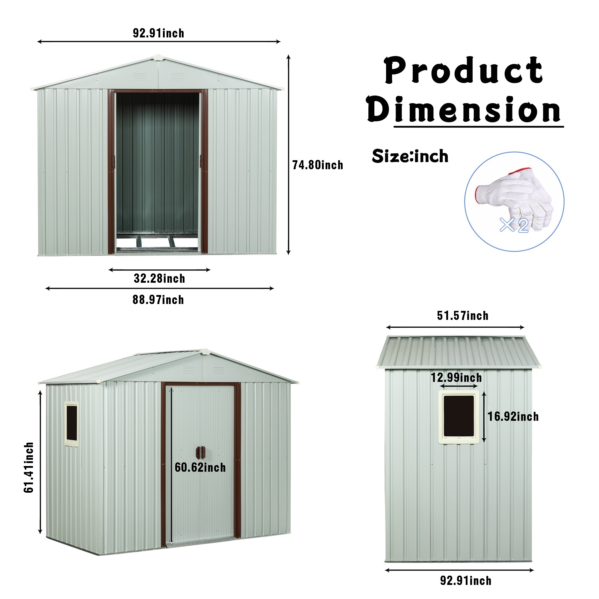 Kahomvis WWC-QP211-39 Metal-Storage-Buildings-Sheds - View #3