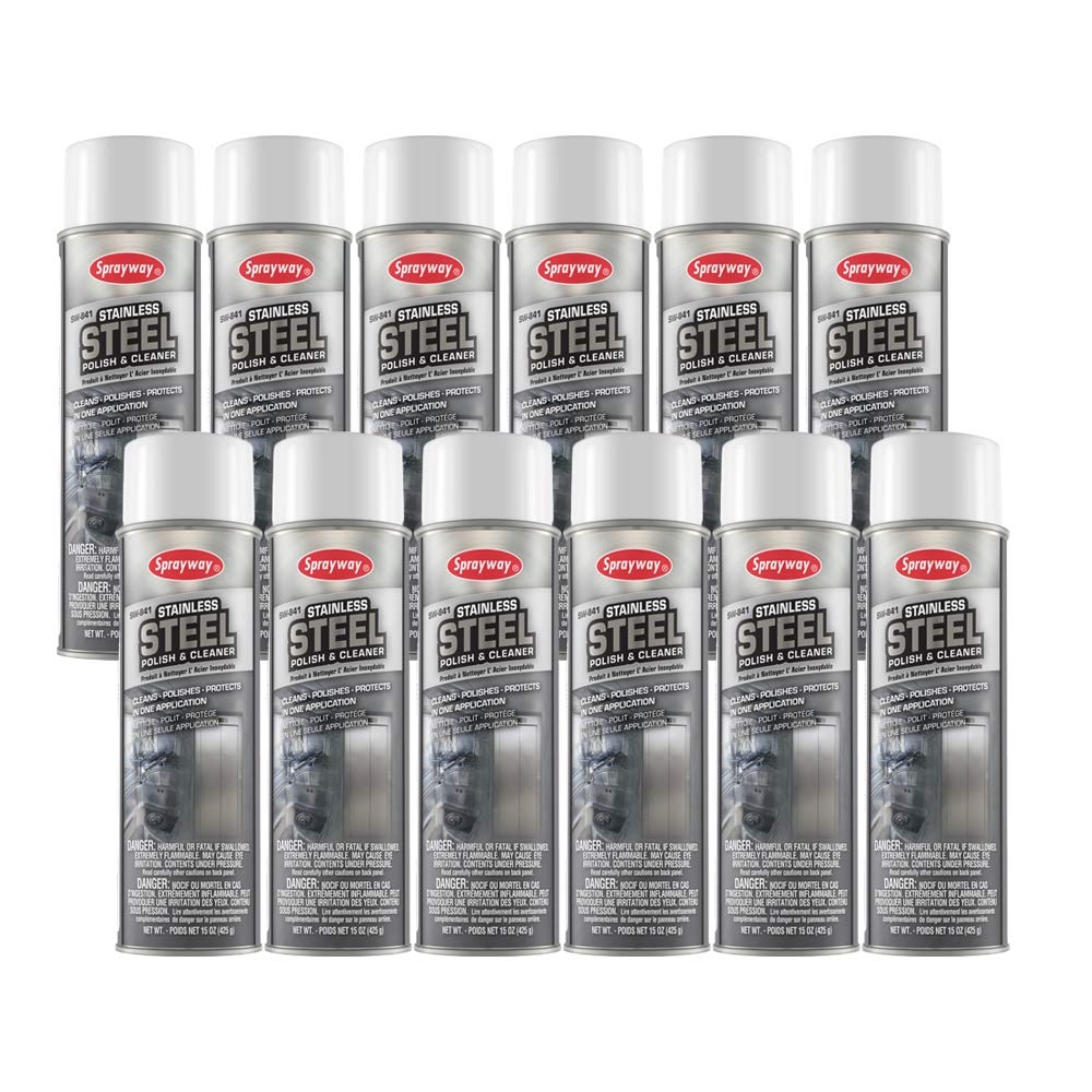 Sprayway  SW831-12PK Stainless Steel Polish and Cleaner 15 oz Pack of 12