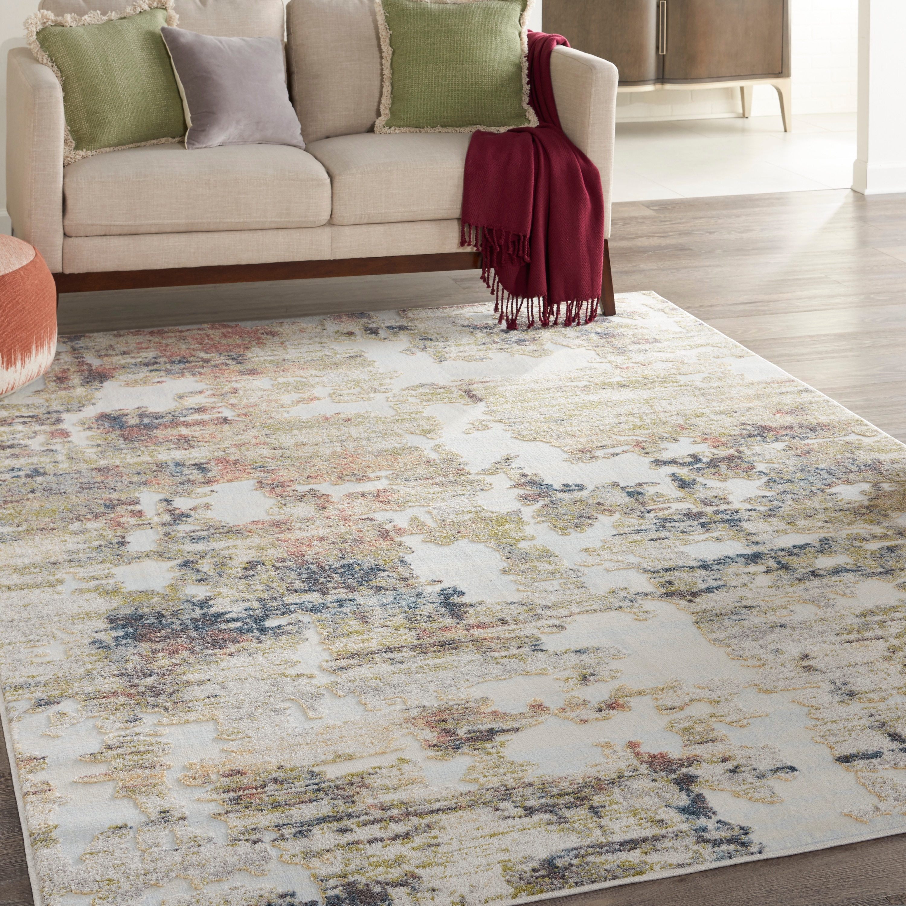 Nourison 99446796714 Trance 8 x 10 (ft) Loomed Polypropylene Ivory/multi Rectangular Indoor Area rug