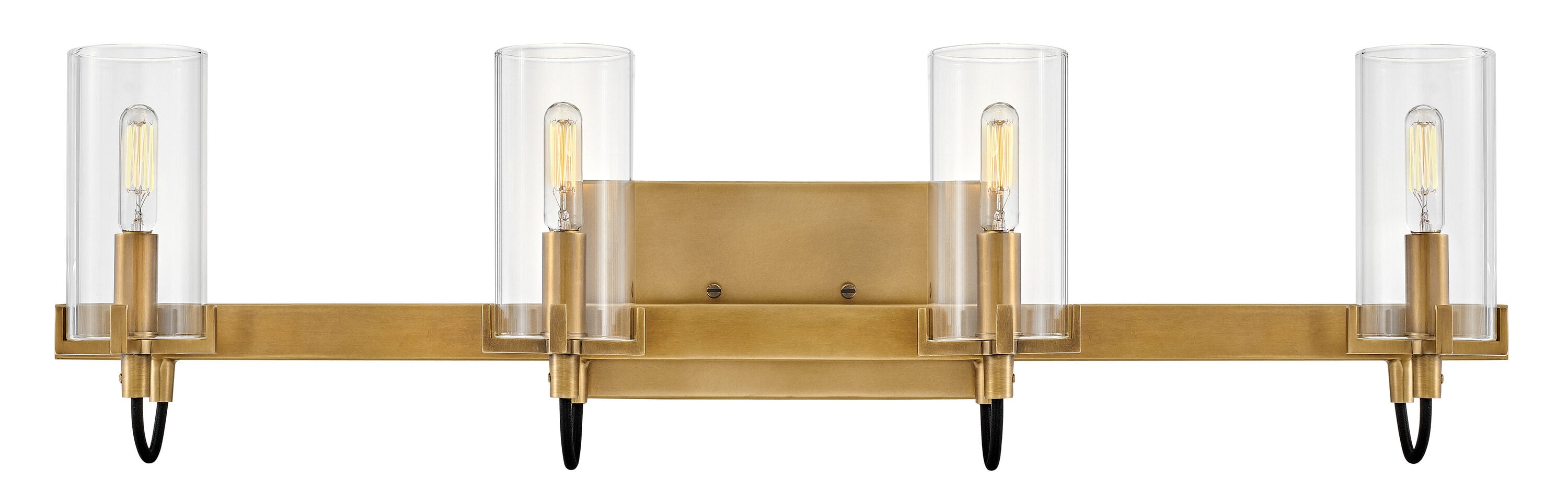 Heritage Brass 4-Light Vanity Fixture with Clear Glass Shades