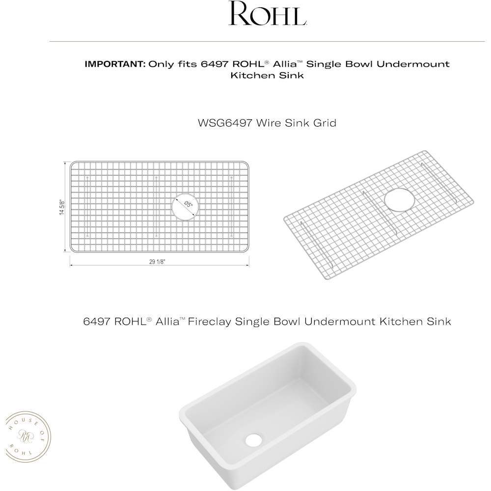 Rohl WSG6497SS Sink-Grids - View #5