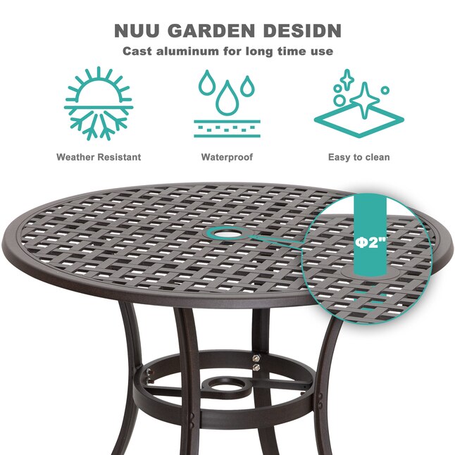 Nuu Garden 5 Piece Black Patio Dining Set In The Sets Department At Com - How To Clean Black Iron Patio Furniture
