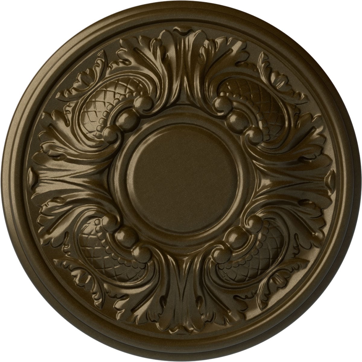 Ekena Millwork CM11WABRS Wakefield 11.75-in W x 11.75-in L Painted Brass Polyurethane Whole Ceiling Medallion
