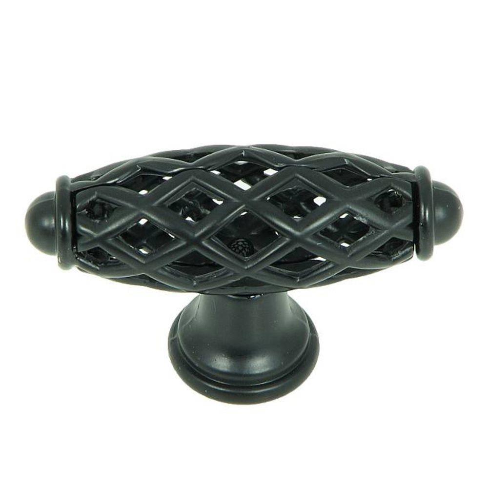 Stone Mill Hardware CP3801-MB Hopewell Matte Black Oval Transitional Cabinet Knob