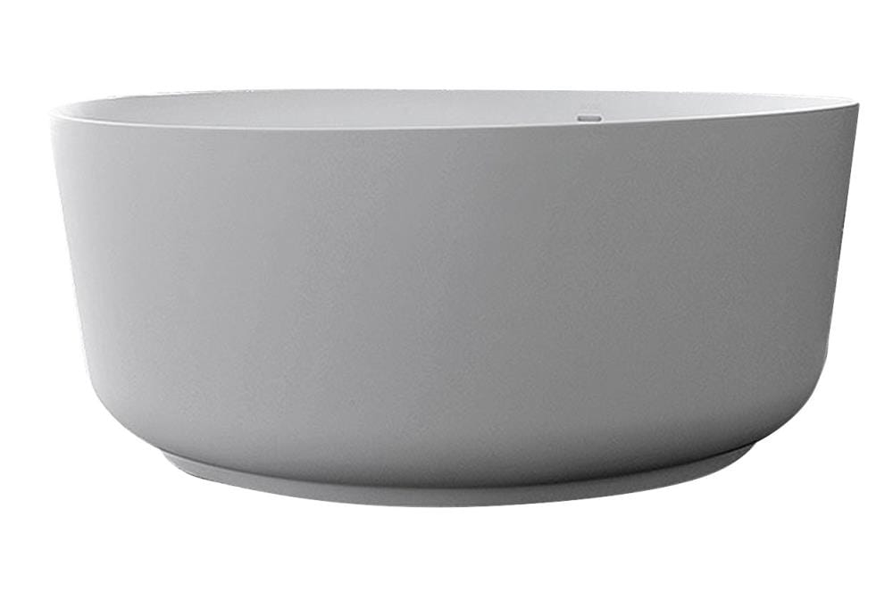 Clarke Products CA5151FS-01 51-in x 51-in White Solid surface Round Freestanding Soaking bathtub with Drain ( Center Drain )