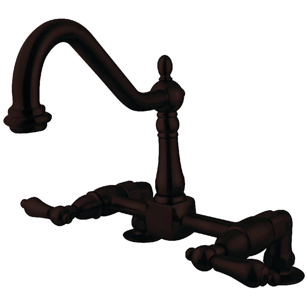 Kingston Brass  KS114.AL Heritage 1.8 GPM Widespread Bridge Kitchen Faucet  Includes Escutcheon