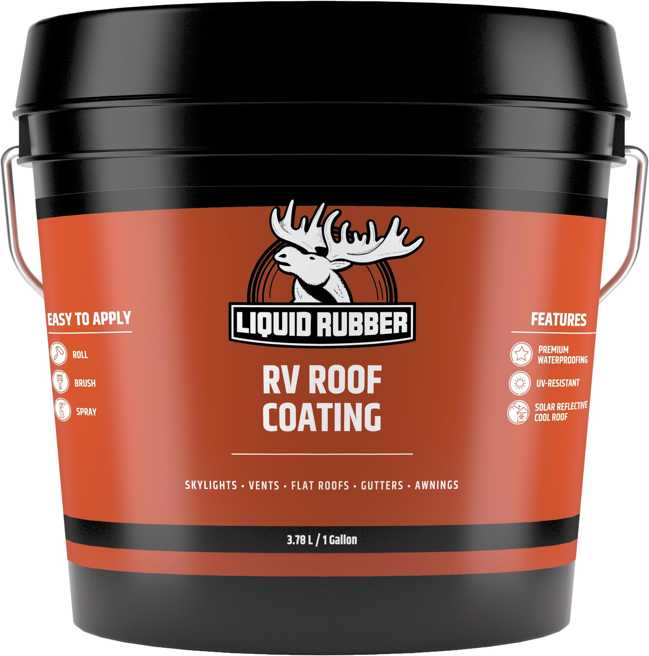 Liquid Rubber 14101US RV Roof Coating 1-gallon Waterproof Elastomeric Roof Sealant