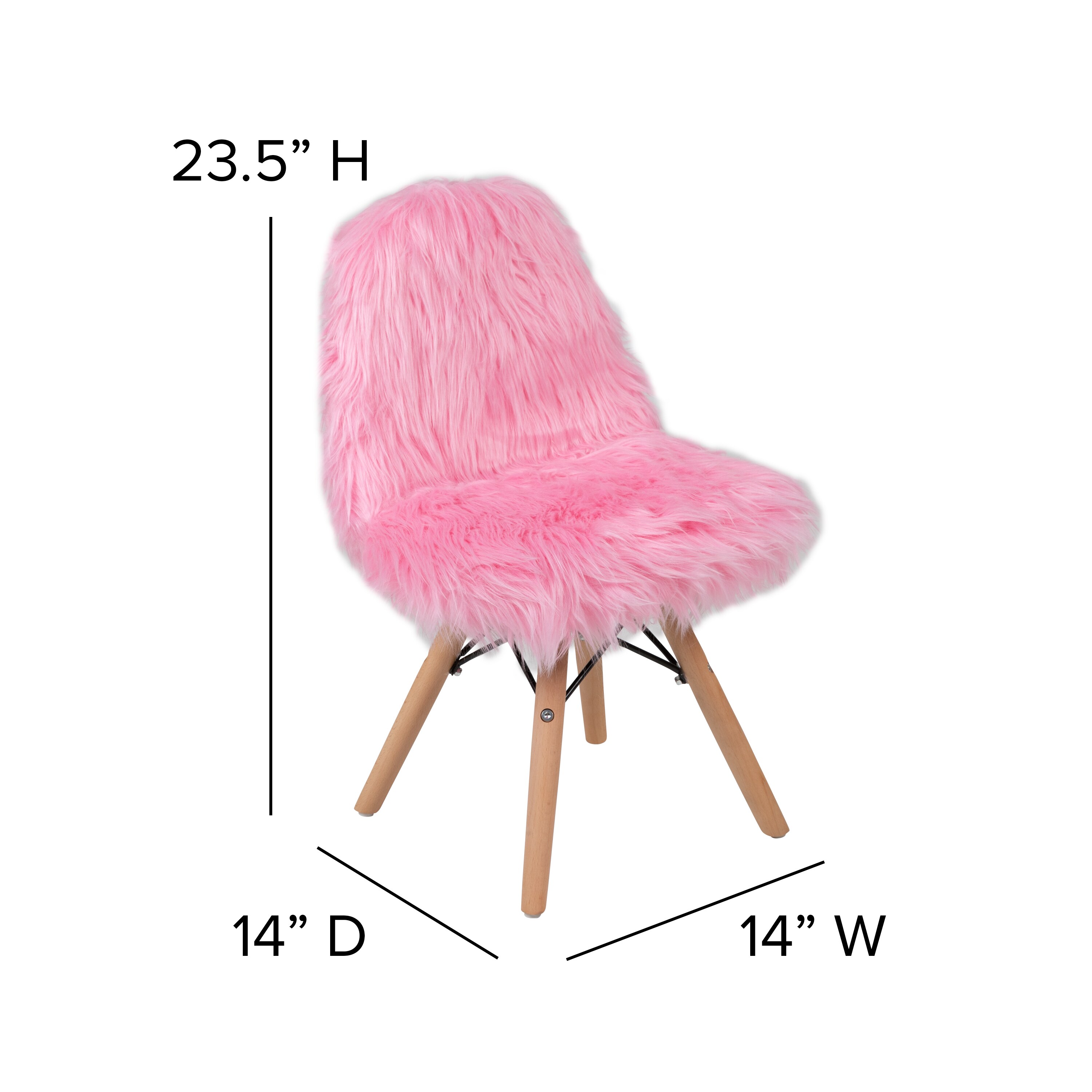 Flash Furniture Zula Collection Kids Furry Chairs, Off-White, Set of 2 