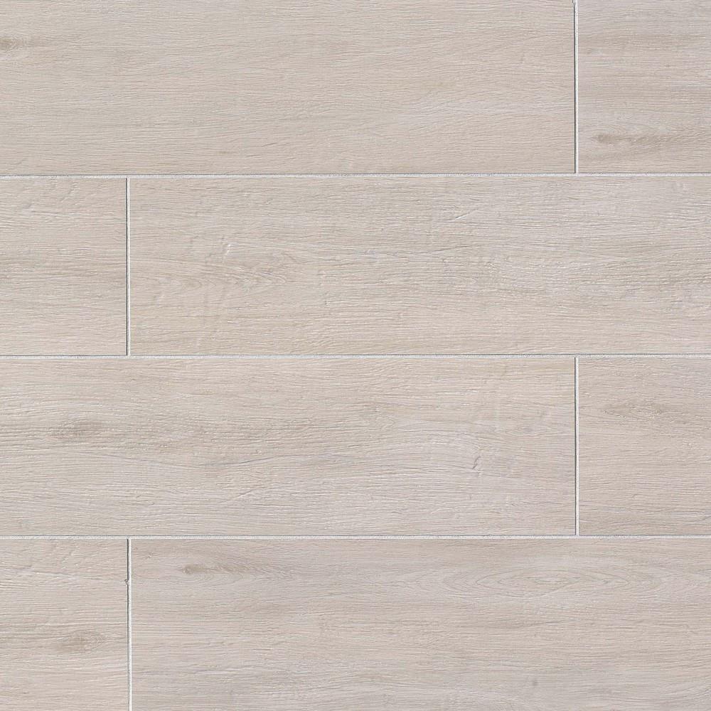 Bedrosians TCRWT2120W Titus 4-Pack White 8-in x 48-in Matte Porcelain Wood Look Tile