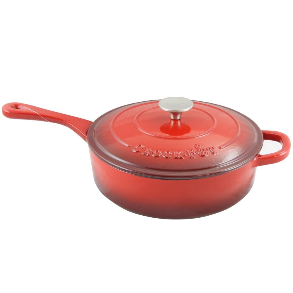 Crock-Pot Crock Pot Artisan Enameled Cast Iron Braiser W/Lid, 5 Quart,  Scarlet Red