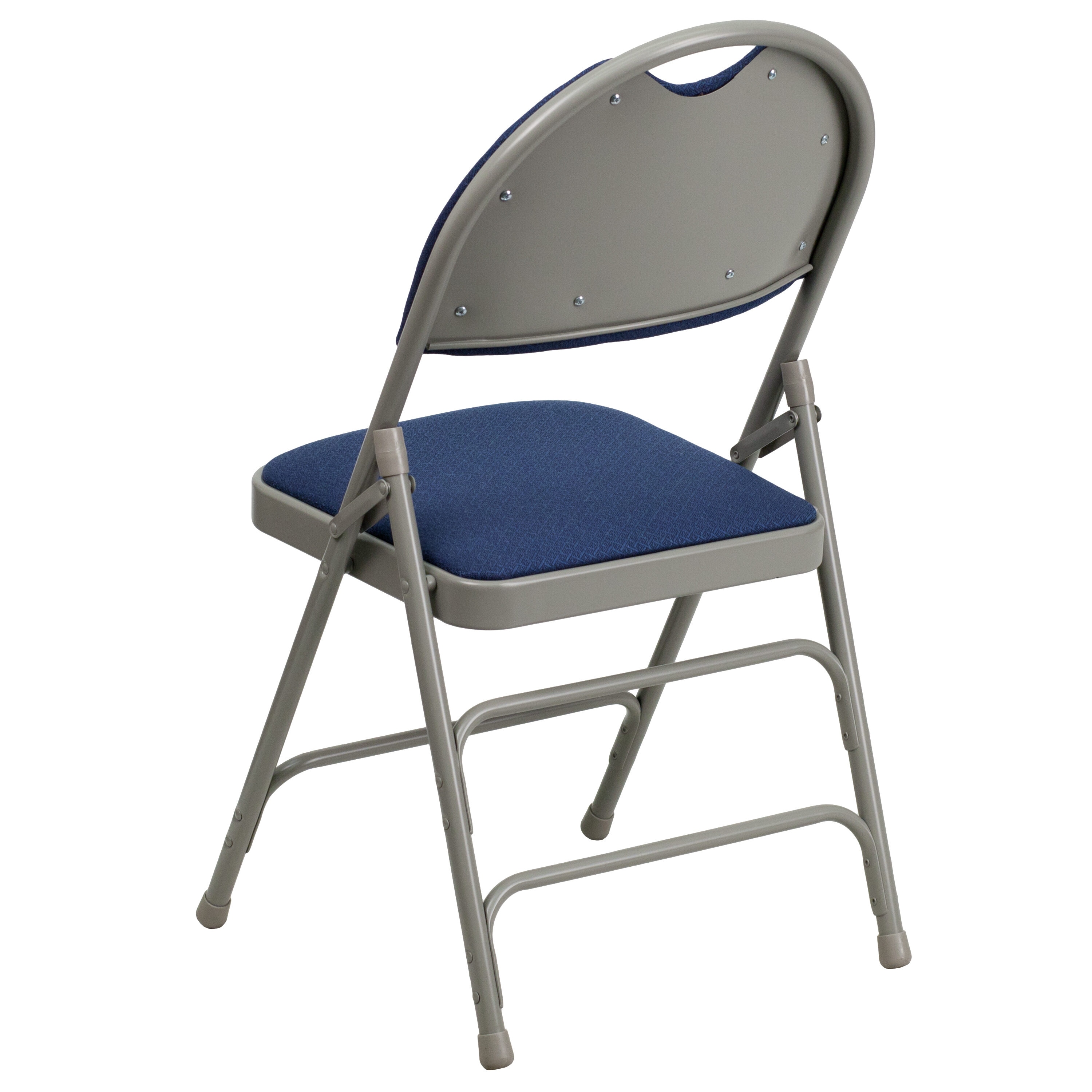 Executive Navy Fabric Armless Metal Folding Chair Set of 4
