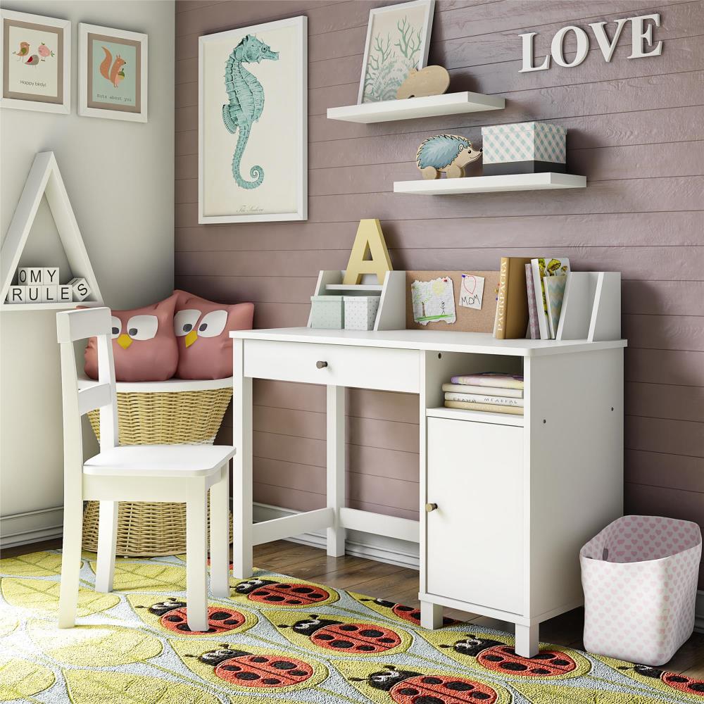 Ameriwood Dove Gray Student Desk with Hutch