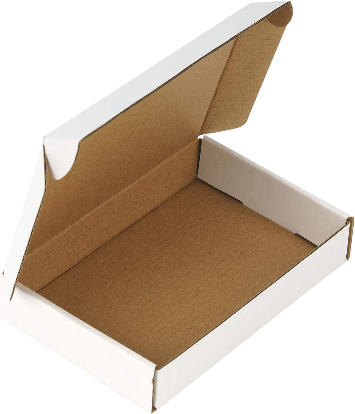 Etokfoks  50 pack recyclable corrugated cardboard mailer boxes 6 in x 4 in x 1 in small white crush resistant folding shipping cartons