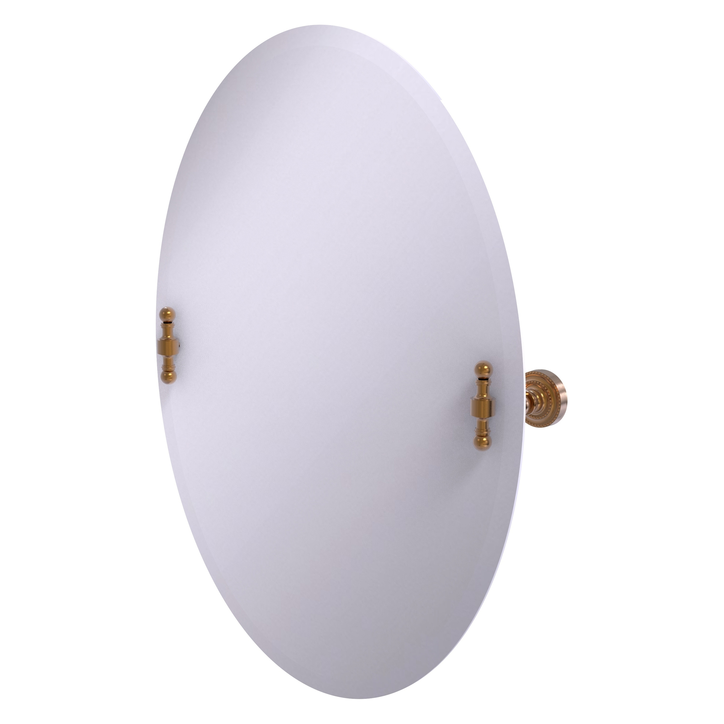 Allied Brass RD-91-BBR Retro Dot 21-Inches x 28-Inches Beveled Frameless Oval Tilting Bathroom Vanity Mirror ( Brushed Bronze )