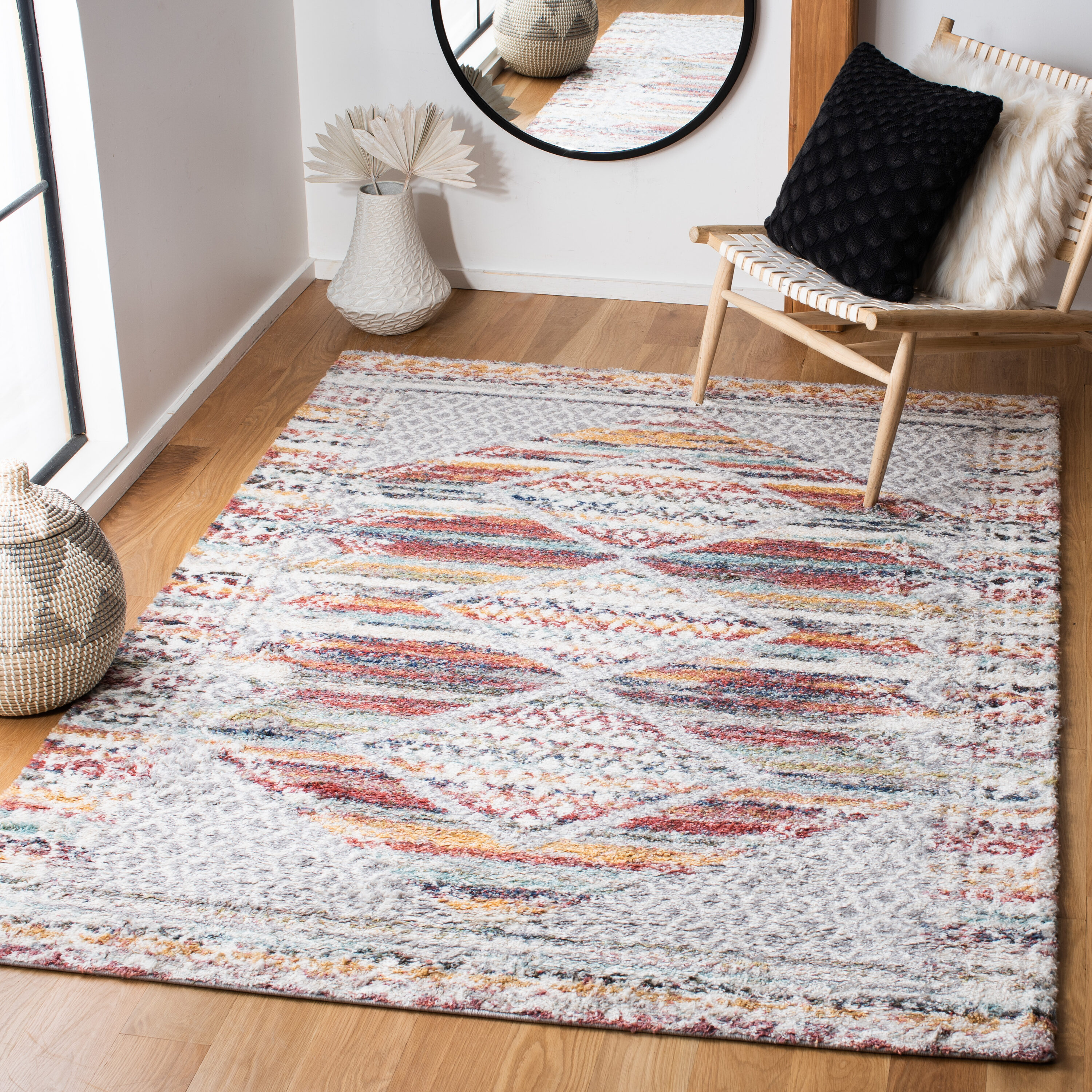 Calista 136A Ivory/Rust 5ft-5in x 7ft-7in Medium Rectangle Rug