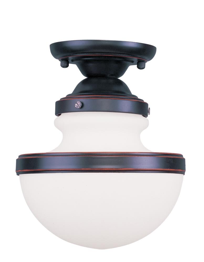 Livex Lighting 5721-67 Oldwick 1-Light Matte Bronze Flush Mount Light