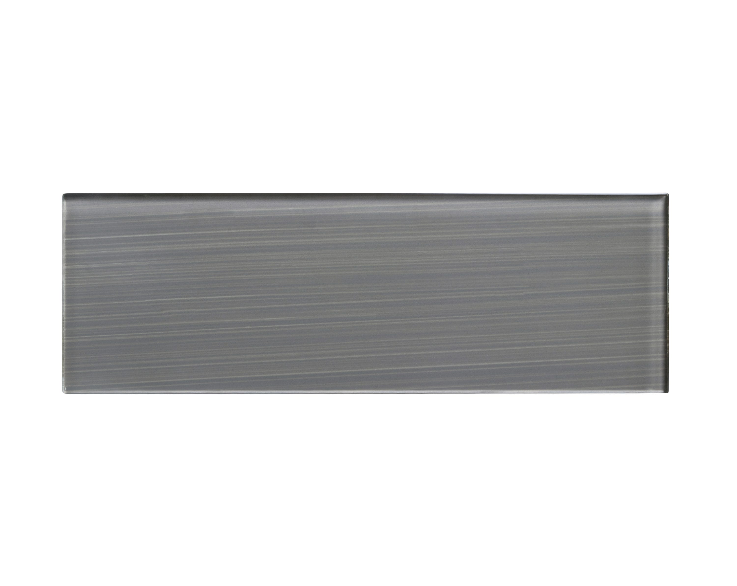 WS Tiles WST-12P Hand Painted Glass Series Dark Gray 4-in x 12-in Polished Glass Large format Wall Tile ( 5-sq ft Carton )