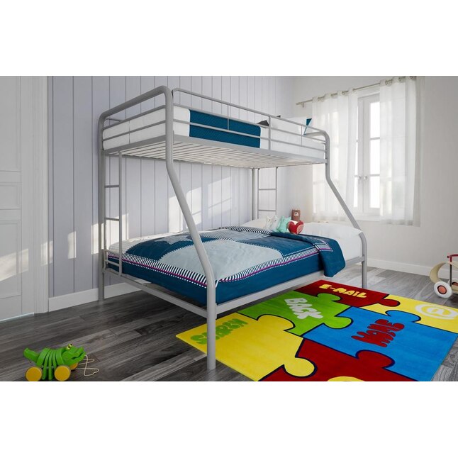 Dhp Cindy Silver Twin Over Full Bunk, Loft Bed With Futon Chair And Desk Combo Philippines