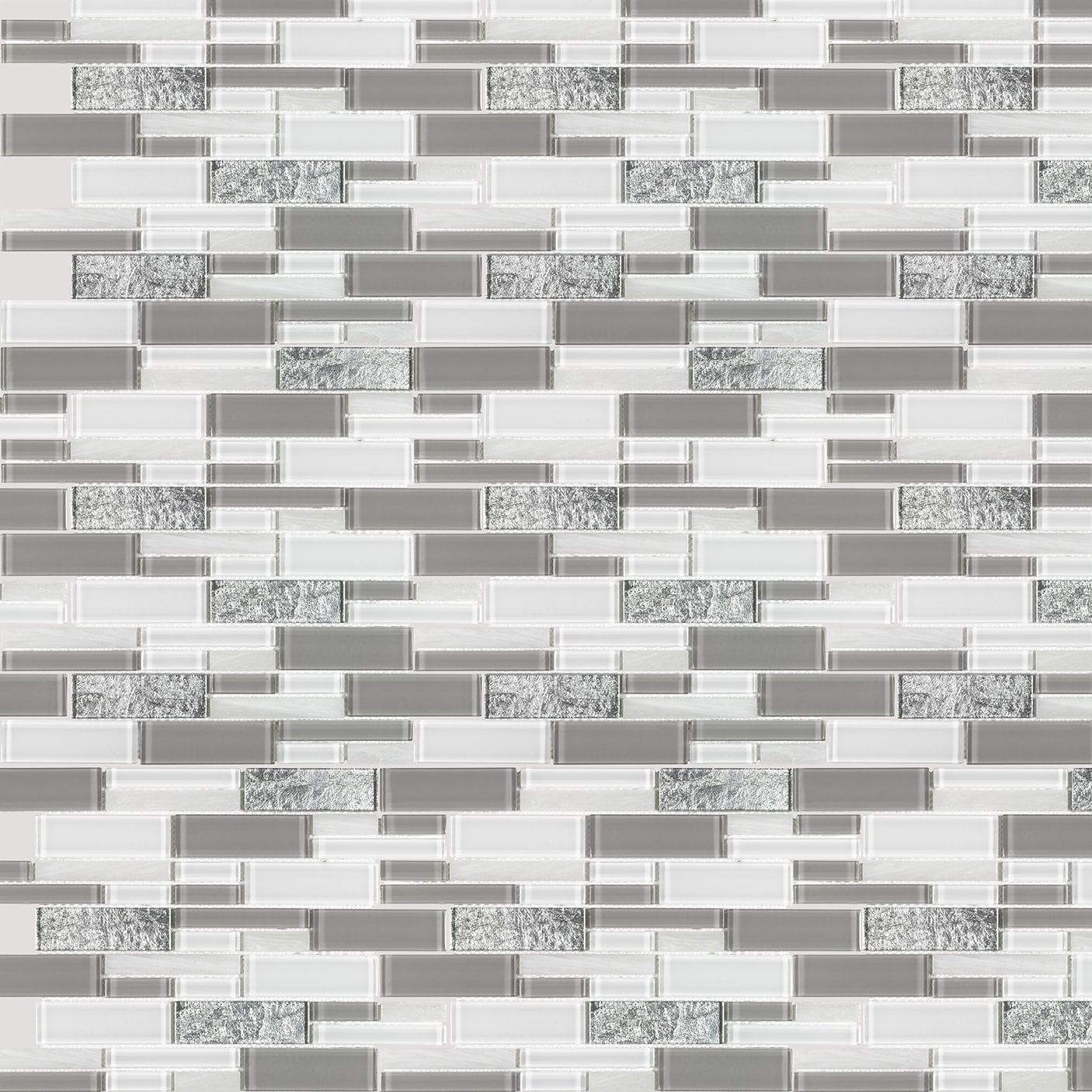 Elida Ceramica LW0419001 Silver Symphony 12-in x 12-in Glossy Glass Linear Mosaic Wall Tile ( 0.98-sq ft Piece )