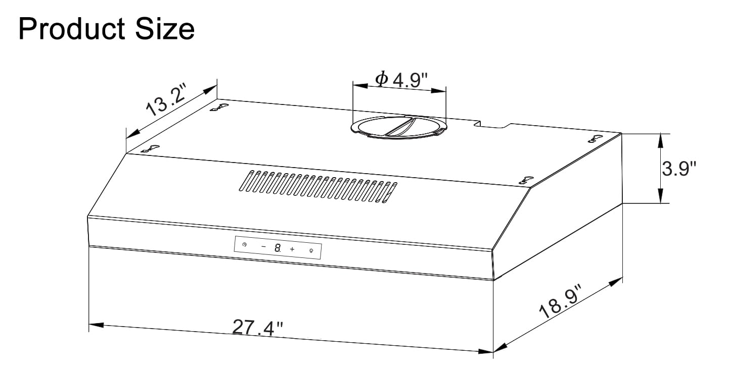 AOBOSI UL-23BTHD30-TS-ST Undercabinet-Range-Hoods - View #6