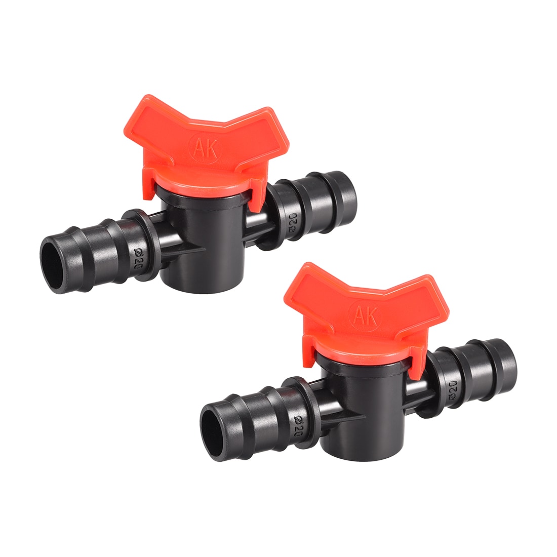 Unique Bargains Drip Irrigation Barbed Valve for 5/8 Inch Double Male Barbed Valve Aquarium Water Flow Control Plastic Valve 2pcs