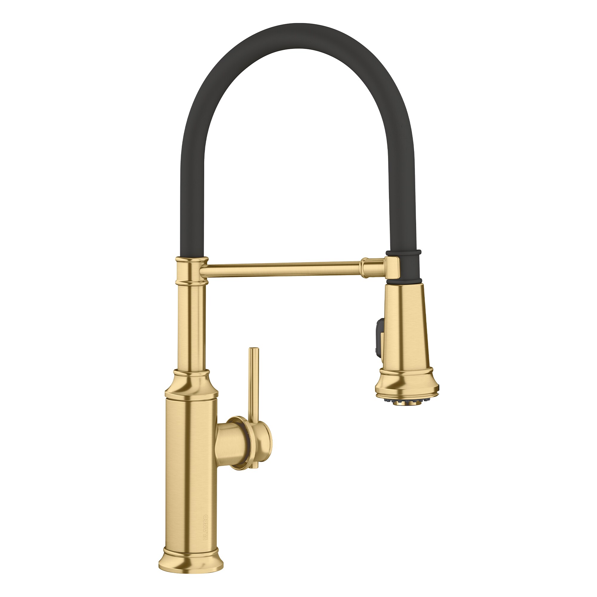 BLANCO Empressa Satin Gold Single Handle Pulldown Kitchen Faucet with