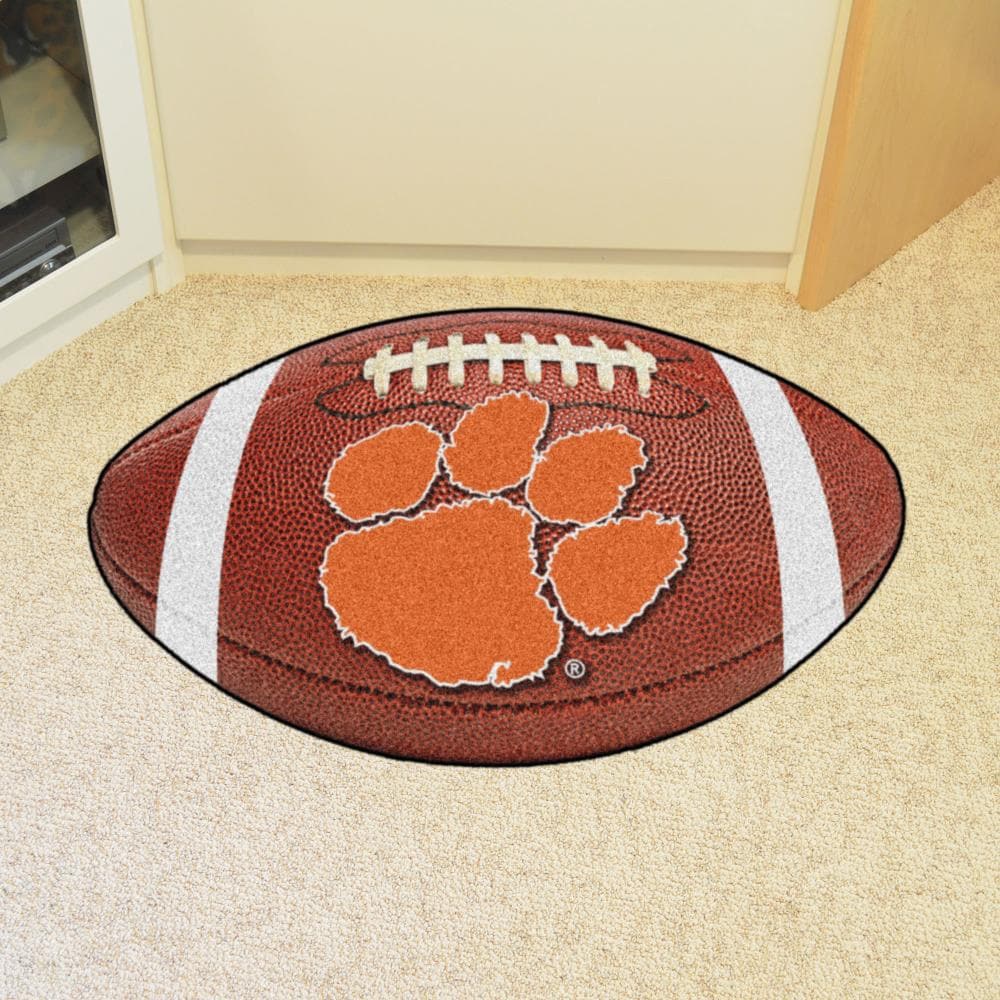 FANMATS 3726 Clemson Tigers 32.5-in x 20.5-in Brown Nylon Non-Slip Grip Indoor Decorative Sports Door Mat