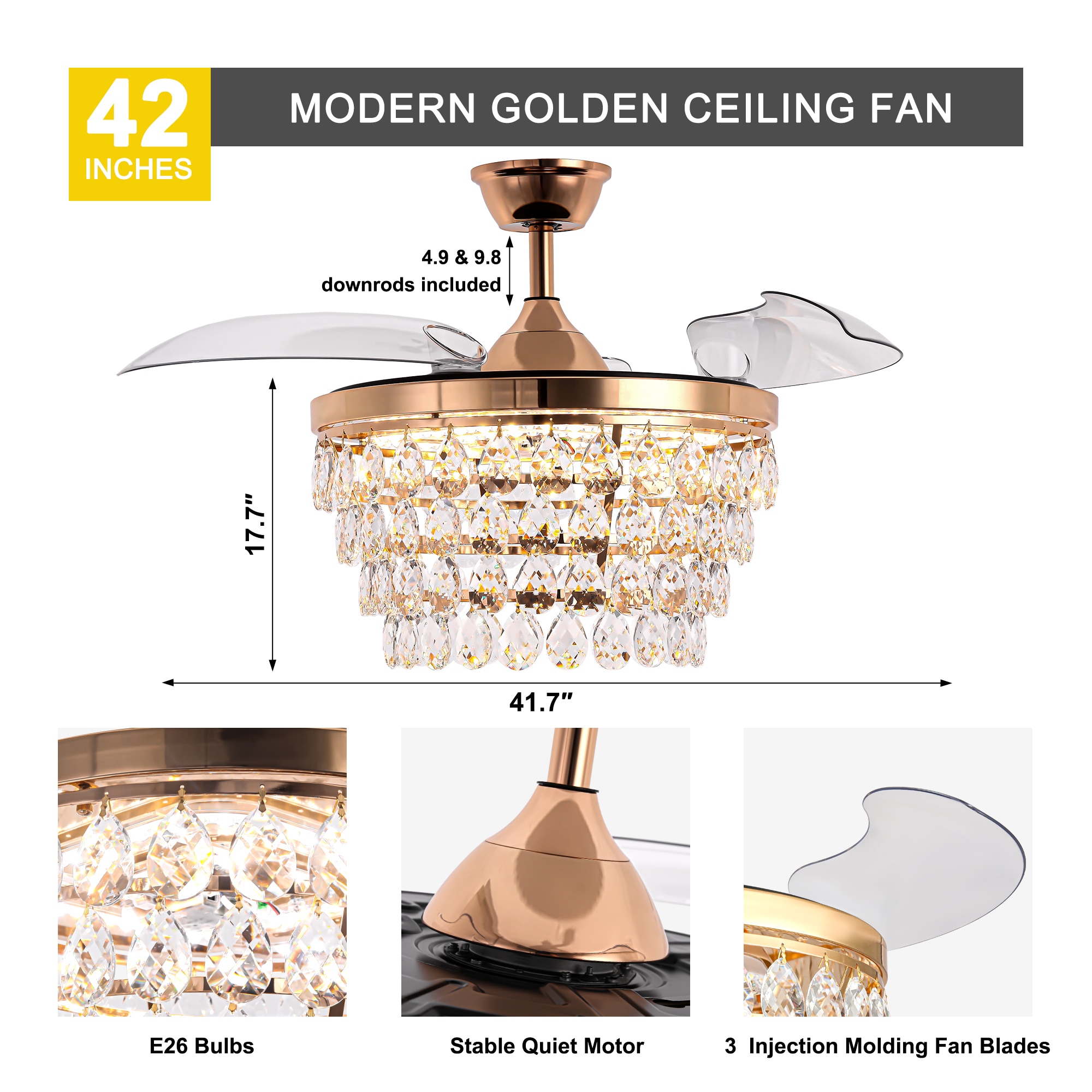 Oaks Decor DC4270OKEL-G Ceiling-Fans - View #4
