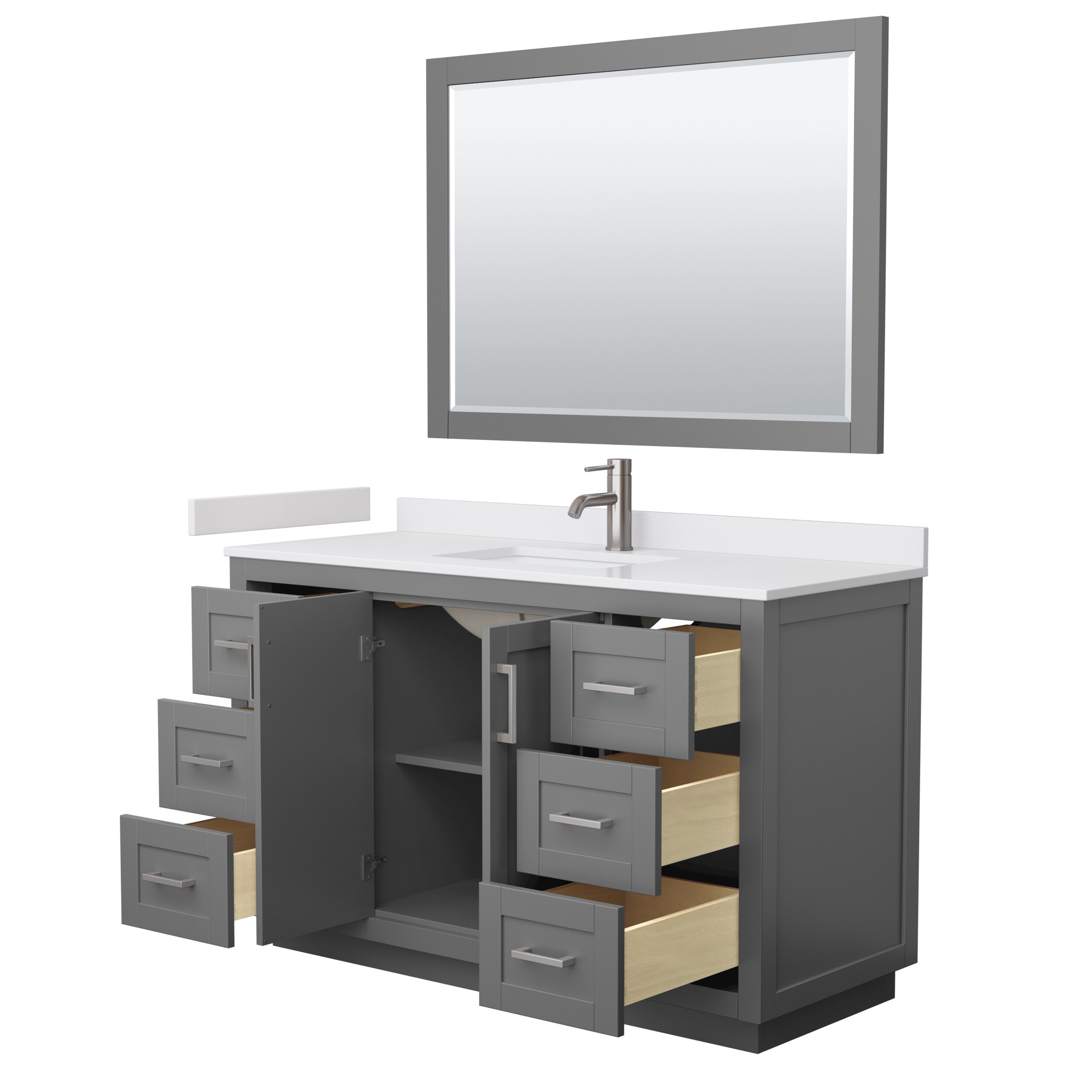 Wyndham Collection WCF292954SKGWCUNSM46 Bath-Vanity-Combo - View #3