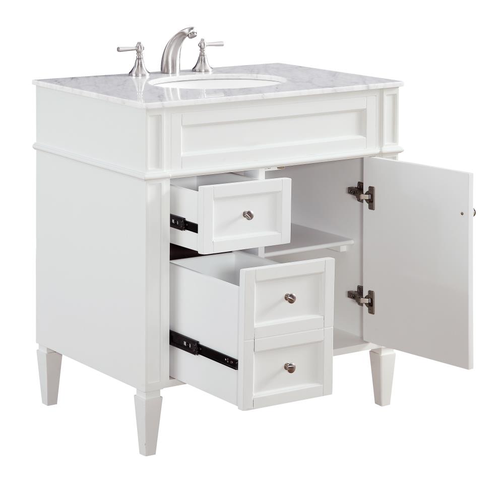 Elegant Decor First Impressions 32-in White Undermount Single Sink ...