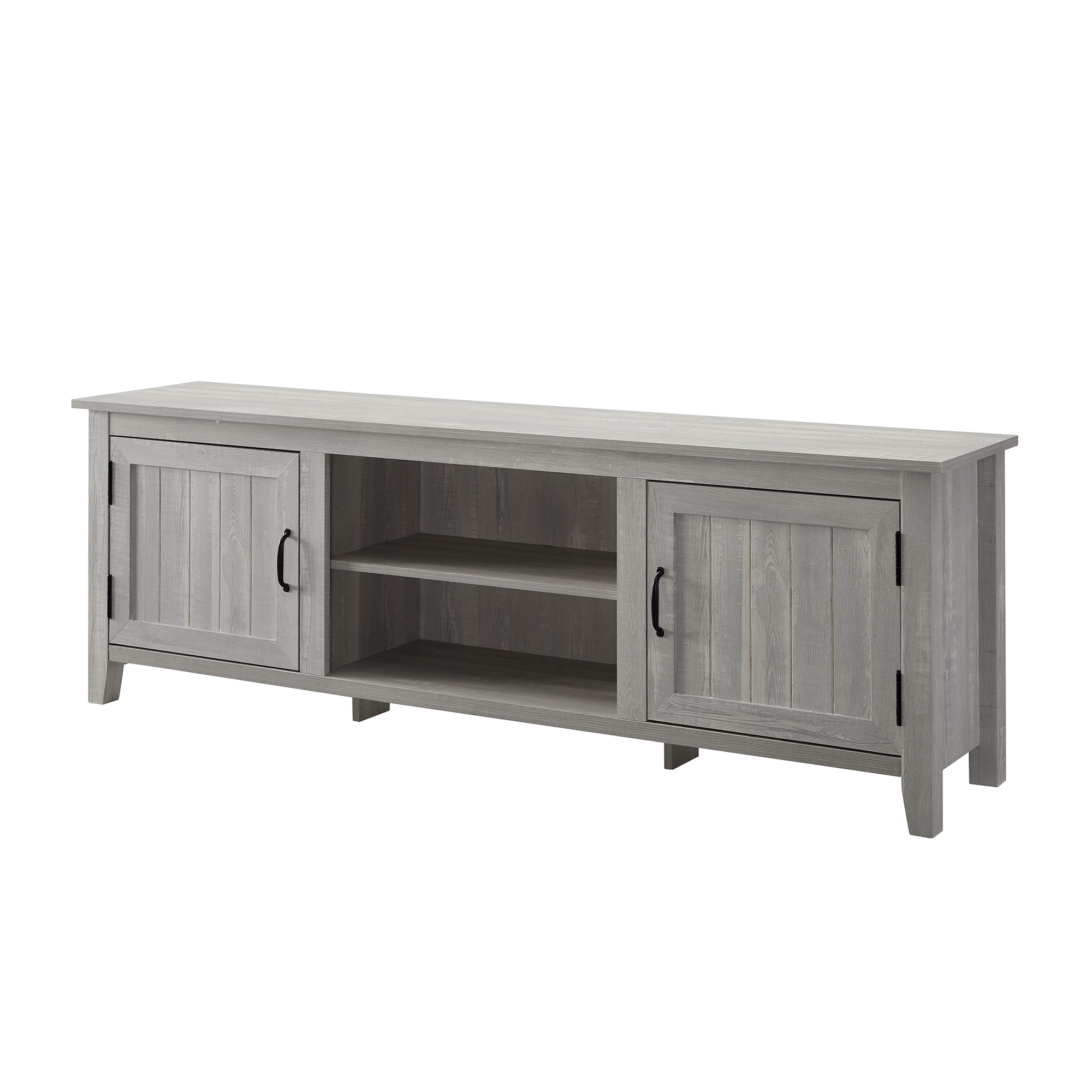 Walker Edison Transitional Stone Grey TV Stand (Accommodates TVs up to ...