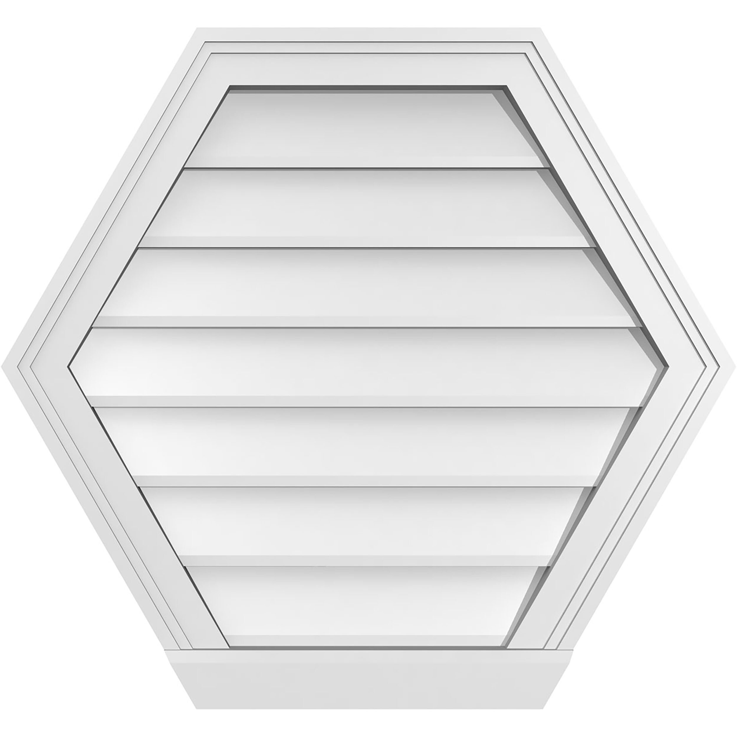 Ekena Millwork GVPHP26X2403SN 26-Inches x 24-Inches Off-white Peaked PVC Gable Louver Vent