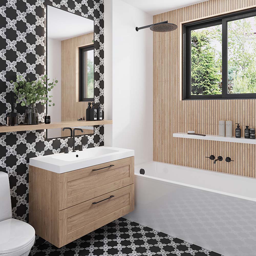Apollo Tile Siena Cornflower Blue 6-in x 6-in Matte Ceramic Patterned Floor and Wall Tile (5.37-sq. ft/ Carton)