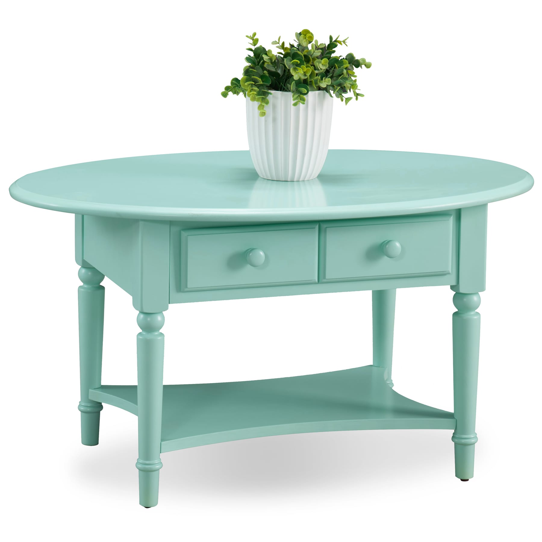 leick home coastal oval coffee table