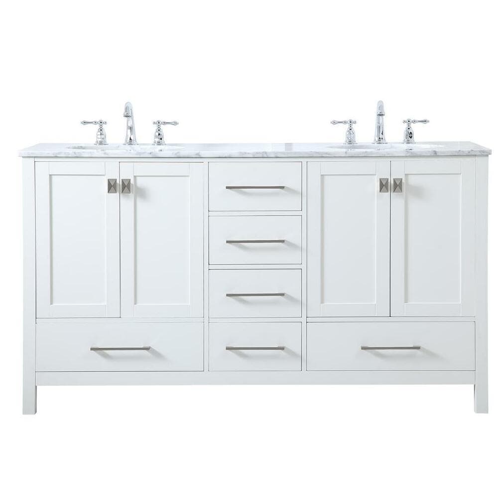 Elegant Decor 60 in. Double Bathroom Vanity White at Lowes.com