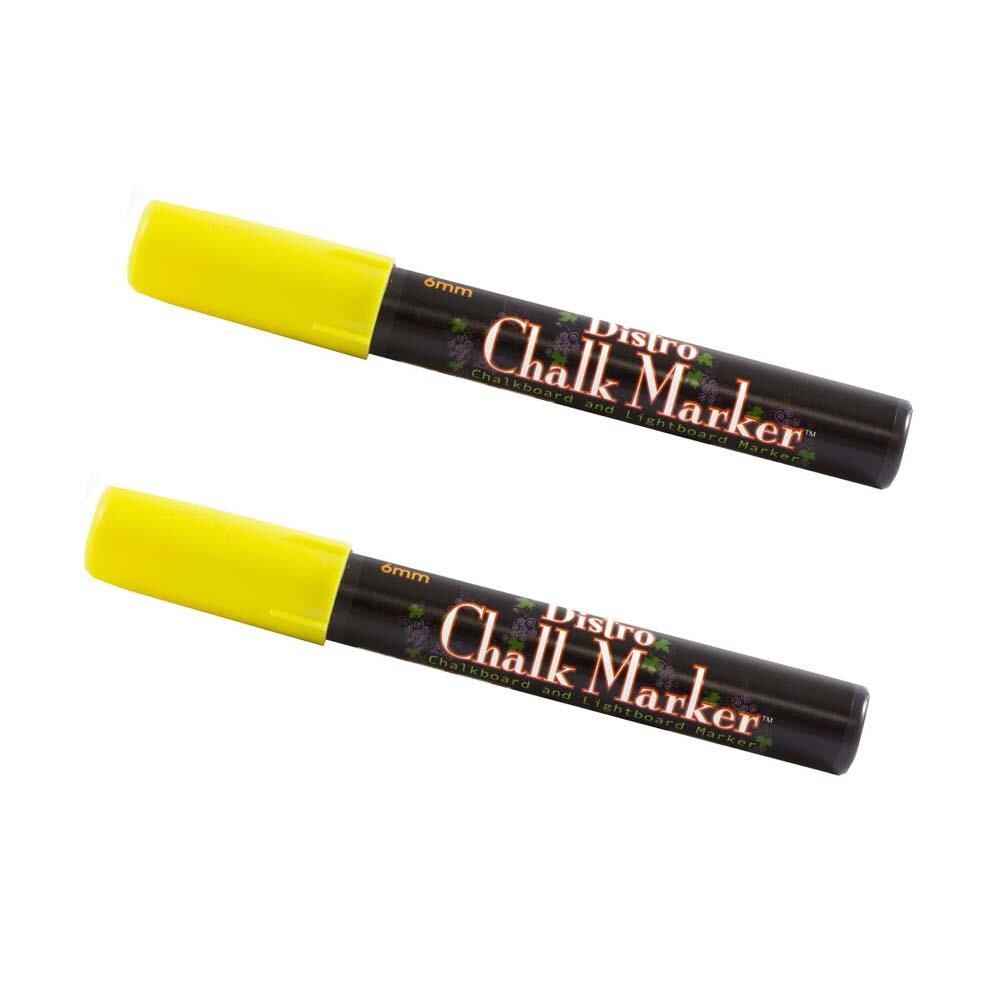 JAM Paper Broad Point Erasable Chalk Markers, Yellow, 2/Pack at