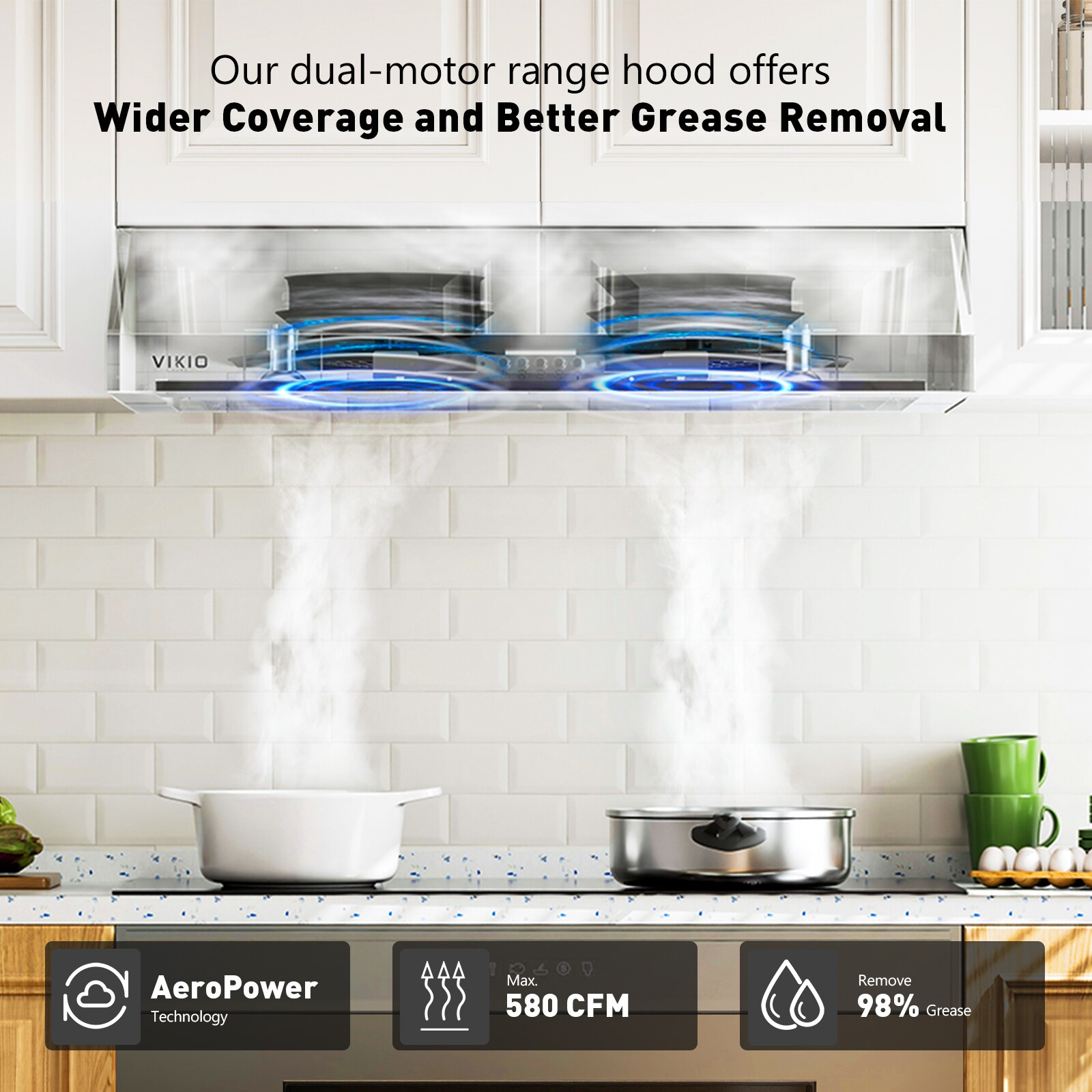 30 Inch Stainless Steel Under Cabinet Range Hood with LED Lights